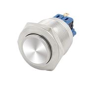 sourcing map 25mm de diámetro de alta fijación momentáneo redondo de acero inoxidable Pulsador interruptor de metal