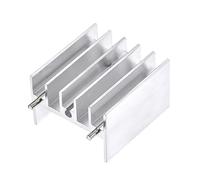 sourcing map 25mm x 23mm x 16mm TO-220 Aluminio Termorretráctil para Refrigeración MOSFET Transistor Diodos con 2 Soporte Pasadores Plata Tono 20 Piezas