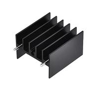 sourcing map 25mm x 23mm x 16mm TO-220 Aluminio Termorretráctil para Refrigeración MOSFET Transistor Diodos con 2 Soporte Pasadores Negro 20 Piezas