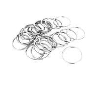 sourcing map 25pcs 40mm Dia Anillo metálico de Llavero de división Llavero con Cadena Anillo Presilla sostenedor