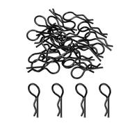 sourcing map 25Pcs Clips de Carrocería RC, Pasadores R Dobles para Modelos de Coches RC a Escala 1/8 y 1/10, Piezas de Repuesto para Carrocería de Camiones (Negro)