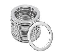 sourcing map 25uds 0.65" x 0.87" x 0.03" 304 Inoxidable Acero Plana Arandela para Roscado Perno