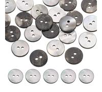 sourcing map 26 botones redondos de concha natural, 11,5 mm, 2 agujeros de nácar, botones de costura para ropa, camisas, vestidos, costura, manualidades, color plateado