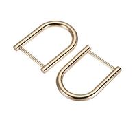 sourcing map 27 mm en forma de U herradura anillos en D de aleación de zinc hebilla atornillada para manualidades, tono dorado, 4 piezas