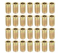 sourcing map 28 tuercas roscadas, M10 x 30 mm, tuercas hexagonales para madera, tornillos de acero al carbono, tuercas de tornillo para muebles