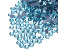 sourcing map 2880 diamantes de imitación termoadhesivos con parte trasera plana, gemas de cristal para manualidades, ropa, decoración de bricolaje (SS8 de 2,5 mm, azul lago)