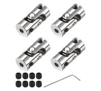 sourcing map 2mm A 2,3mm Interior Diámetro Giratorio Universal Junta Eje Acoplamiento L18 X D8 con Tornillos y Llave para RC Modelo Paquete de 4