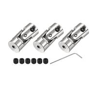 sourcing map 2mm A 2mm Interior Diámetro Giratorio Universal Junta Eje Acoplamiento L18 X D8 con Tornillos y Llave para RC Modelo Paquete de 3