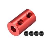 sourcing map 2mm a 5mm Interior Diámetro Rígido Acoplamiento Fijación Tornillo L20XD12 Aluminio Aleación, Eje Acoplador Conector, Motor Accesorios, Rojo