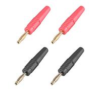 sourcing map 2mm Banana Altavoz Enchufe Cable Tornillos Conectores Negro Rojo 10A Enchufe Conector 4uds