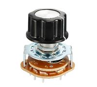 Sourcing map 2P5T Interruptor giratorio selector de frecuencias o canales, 6 mm, 1 módulo, 2 polos, 5 posiciones, pomo de plástico