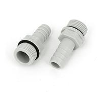 sourcing map 2pcs Acoplador de Barra de Manguera de Plástico de Montaje 3/8BSP Rosca Macho X 10mm de Agua de Gas Combustible