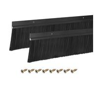 sourcing map 2Pcs Cepillo de Puerta con Barra Inferior en Forma de H de Aleación de Aluminio con Cepillo de PP de 80mm para Hogar, Industrial (1200mm L, Negro)