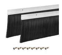 sourcing map 2Pcs Cepillo de Puerta con Base de Aleación de Aluminio en Forma de H y Cerdas de Nylon de 120mm para Hogar, Industrial (1000mm L x 145mm W, Plata)