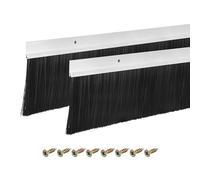 sourcing map 2Pcs Cepillo de Puerta con Base de Aleación de Aluminio en Forma de H y Cerdas de Nylon de 90mm para Hogar, Industrial (1000mm L x 115mm W, Plata)