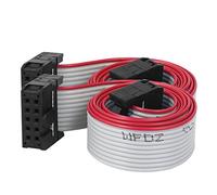 sourcing map 2pcs de PATA IDE Cable de cinta plana de 50 cm 2,54 mm de 10 pines, hembra a hembra extensión