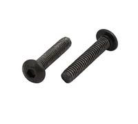 sourcing map 2Pcs M4X20mm Tornillo De Rosca Inversa De Izquierda A 10.9 Grados De Cabeza Hexagonal Negro