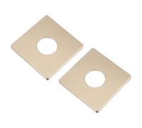 sourcing map 2pcs Placa de Escutcheon Autoadhesiva Cuadrada de ABS con Orificio de 33mm/1.3 Pulgadas de Diámetro Cubierta de Tubería de Agua para Decoración de Grifo Dorado