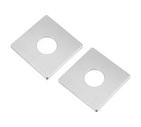 sourcing map 2pcs Placa de Escutcheon Autoadhesiva Cuadrada de Abs con Orificio de 33mm/1.3 Pulgadas de Diámetro Cubierta de Tubería de Agua para Decoración de Grifo Plateado