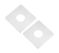 sourcing map 2pcs Placa de Escutcheon Autoadhesiva Cuadrada de ABS con Orificio de 33mm/1.3 Pulgadas de Diámetro Cubierta de Tubería de Agua para Decoración de Grifo Color Blanco