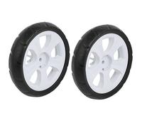 sourcing map 2pcs Rueda único de plástico blanco de rodillos de laminación de la polea coche de 8x25mm de 155mm de diámetro