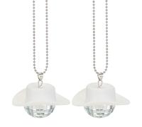 sourcing map 2uds 3cm Disco Bola Coche Accesorio Ostentoso Disco Espejo Adorno Coche Espejo Colgante para Coche, Cumpleaños Fiesta Accesorio Blanco