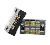 sourcing map 2Uds 600V 25A 3 Posiciones Tornillo Terminal Tira Cubierto Bloqueado Bloque
