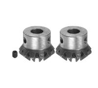 sourcing map 2uds Bisel Engranaje 1M 12 Dientes 8mm Eje Agujero 1:1 Cónico Bisel Piñón Engranaje 45# Acero 2 Módulo 90 Grados Dirección Engranaje, para Herraje Mecánico Rotación