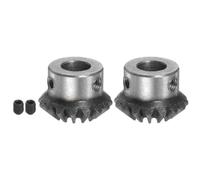 sourcing map 2uds Bisel Engranaje 1M 16 Dientes 10mm Eje Agujero 1:1 Cónico Bisel Piñón Engranaje 45# Acero 1.5 Módulo 90 Grados Dirección Engranaje, para Herraje Mecánico Rotación