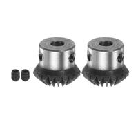 sourcing map 2uds Bisel Engranaje 1M 20 Dientes 6mm Eje Agujero 1:1 Cónico Bisel Piñón Engranaje 45# Acero 1 Módulo 90 Grados Dirección Engranaje, para Herraje Mecánico Rotación