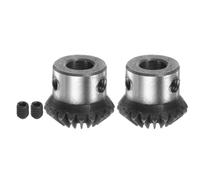 sourcing map 2uds Bisel Engranaje 1M 20 Dientes 8mm Eje Agujero 1:1 Cónico Bisel Piñón Engranaje 45# Acero 1 Módulo 90 Grados Dirección Engranaje, para Herraje Mecánico Rotación