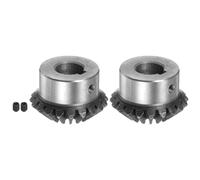 sourcing map 2uds Bisel Engranaje 2M 20 Dientes 15mm Eje Agujero 1:1 Cónico Bisel Piñón Engranaje 45# Acero 2 Módulo 90 Grados Dirección Engranaje, con 5mm Chavetero