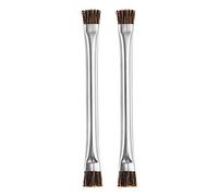 sourcing map 2uds Doble-Cabeza Teléfono Base Placa IC Limpieza Cepillo 12x15mm Cerdas Pelo Antiestático ESD Cepillo Limpiador para Computadora Teléfono, Plateado Tono