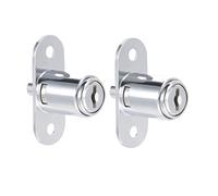 sourcing map 2uds Empuje Embolo Cerradura Cajón Cerradura 19 x 23mm para Puerta Corrediza, Escritorio Armario Muebles Armario Taquilla Vitrinas con Llaves (Sin Tornillos) Llave Igual