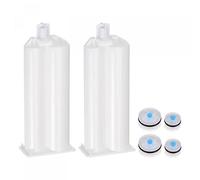 sourcing map 2uds Epoxi Pistola Adhesivo Cartucho, 115mm Plástico Resina Mezclador Doble Pegamento Cartucho con Gris Pistón para 50ml/1.7oz 2:1 AB Pegamento Adhesivo Pistola