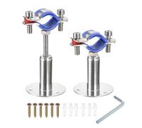 sourcing map 2uds Inoxidable Acero Tubería Soportes Pared Montaje Techo Montaje Tubería Soporte Ajustable Abrazadera Tubo Correa para Diámetro 25-27mm Tubería Tubo
