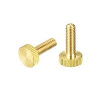 sourcing map 2uds Moleteados Pulgar Tornillos para PC Electrónico Mecánico | M6x20mm Planos Latón Pernos Agarre Perillas Sujetadores