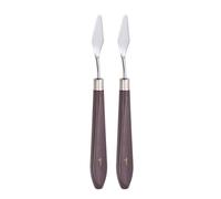 sourcing map 2uds No.1 Paleta Cuchillo 12mm Cuchillo Ancho Plástico Mango Inoxidable Acero Pintura Mezcla Rascador Palé Cuchillo Espátula para Óleo Acrílica Pintura