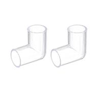 sourcing map 2uds Transparente Acrílico Tubería Codo, 20mm/0,79" 2 Vías Codo Tubería Montaje Adaptador para Acuarios Agua Peces Tanque