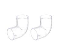 sourcing map 2uds Transparente Acrílico Tubería Codo, 25mm/0,98" 2 Vías Codo Tubería Montaje Adaptador para Acuarios Agua Peces Tanque