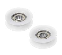 sourcing map 2uds U Tipo Ranura Polea Nailon Revestido Rulo Rodamiento 5x22x7mm U Ranura Guía Rueda para Puertas Ventana o Conducción Mecánico Equipo, Blanco