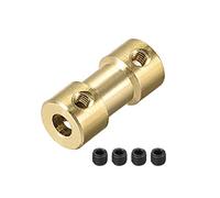 sourcing map 3,17mm a 4mm Interior Diámetro Rígido Acoplamiento, 20mm Longitud 9mm Diámetro, Cobre Eje Acoplador Conector, Latón Tono 2 Piezas