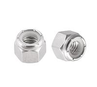sourcing map 3/8-16 UNC Nylon Inserción Hexagonal Seguridad Tuercas, 304 Inoxidable Acero, Liso Acabado, 10 Piezas