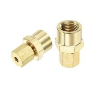 sourcing map 3 accesorios de tubo de compresión de latón, tubo de 1/8 pulgadas OD x 1/8 pulgadas NPT hembra, adaptador de acoplamiento recto, accesorios de unión