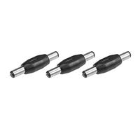 sourcing map 3 adaptadores de conector de alimentación CC de 5,5 mm x 2,1 mm macho a macho, convertidor de cable para ordenador portátil CCTV, tira de iluminación, color negro