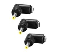 sourcing map 3 adaptadores de conector de alimentación CC de ángulo de 90 grados, 4.0 mmx1.7 mm, convertidor o tira de cámara CCTV para ordenador portátil, 3 unidades