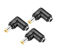 sourcing map 3 adaptadores de corriente CC, ángulo recto de 90 grados hembra de 5,5 mm x 2,1 mm a macho de 5,0 mm x 3 mm, puntas de enchufe con cable de 1,2 pulgadas para fuente de alimentación