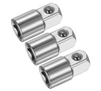 sourcing map 3 adaptadores de enchufe de impacto de 1/4 pulgadas hembra a 3/8 pulgadas macho, aumentador de unidad cuadrada estándar SAE, convertidor de impacto, llave de carraca, conversión de barra
