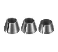 sourcing map 3 adaptadores de pinza de acero al carbono de 6 mm/8 mm/6,35 mm, reductor, manguito de reducción, vástago de herramienta, adaptador de portabrocas de conversión para carpintería, grabado