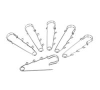sourcing map 3 Agujeros Broche Pasadores 2.4 Pulgadas Metal Collar Decorativo Seguridad Pasadores Clips para Mujer Ropa Vestido Pantalones Falda Cintura, Plateado Tono, 20uds